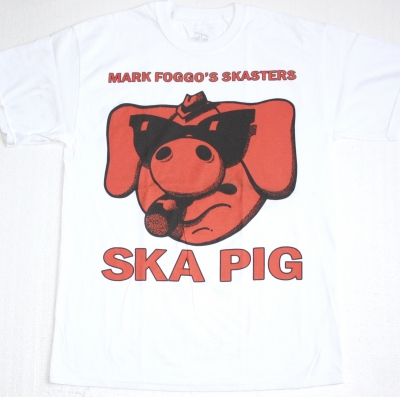 MARK FOGGO'S SKASTERS SKA PIG '89 NEW WHITE T-SHIRT