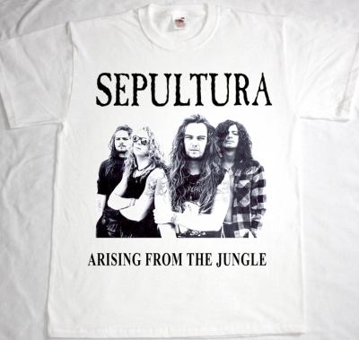 SEPULTURA ARISING FROM THE JUNGLE  NEW WHITE T-SHIRT