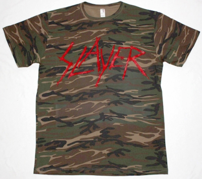 SLAYER BLOODY LOGO NEW RARE MILITARY CAMOUFLAGE T-SHIRT