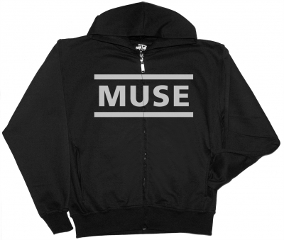MUSE LOGO NEW BLACK ZIPPED HOODIE