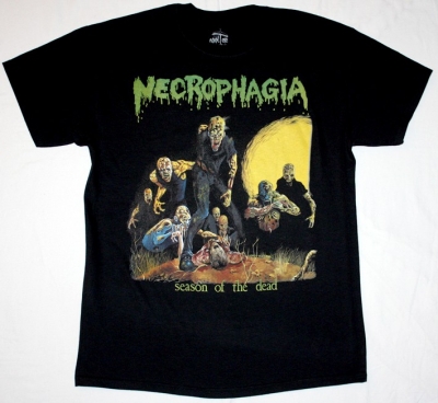 NECROPHAGIA SEASON OF THE DEAD '87 NEW BLACK T-SHIRT