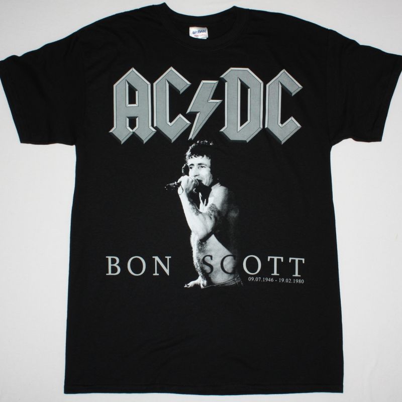 AC DC BON SCOTT AC/DC NEW BLACK T-SHIRT