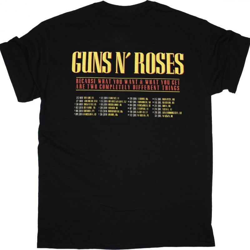 GUNS N ROSES TOUR 2025 NEW BLACK T-SHIRT