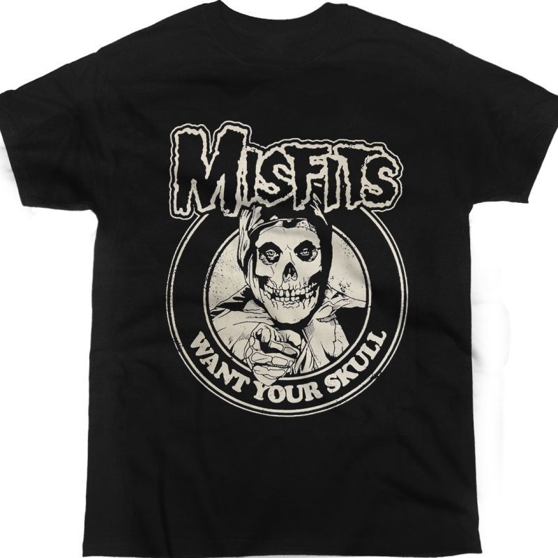 MISFITS WANT YOUR SKULL NEW BLACK T SHIRT