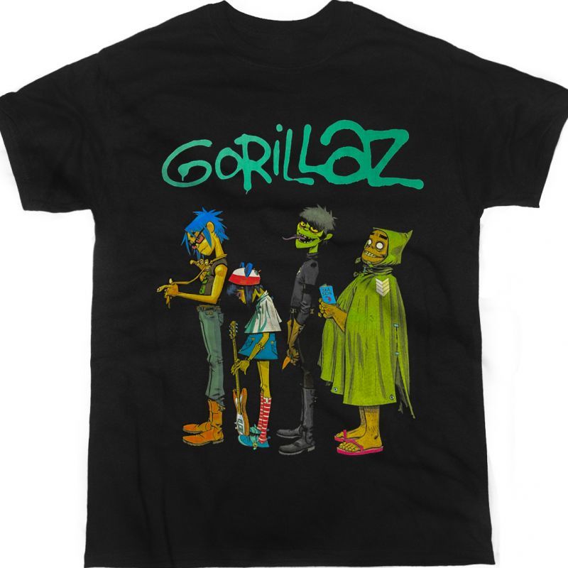 GORILLAZ CARTOON NEW BLACK T SHIRT