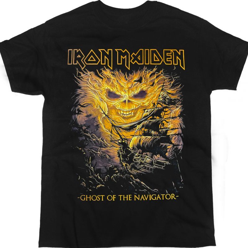IRON MAIDEN GHOST OF THE NAVIGATOR NEW BLACK T-SHIRT