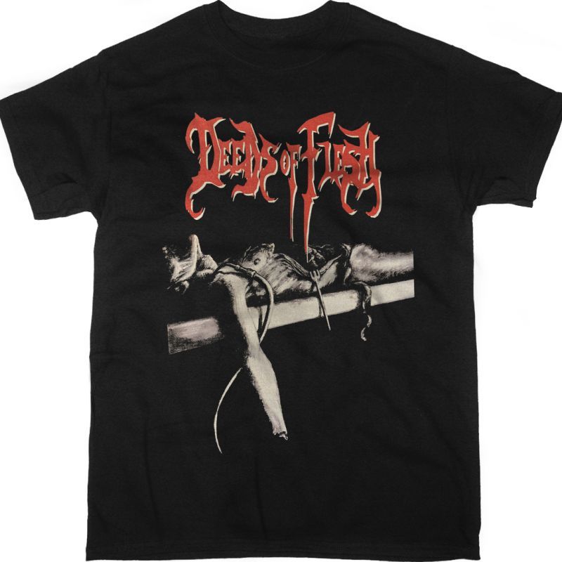DEEDS OF FLESH TRADING PIECES NEW BLACK T-SHIRT