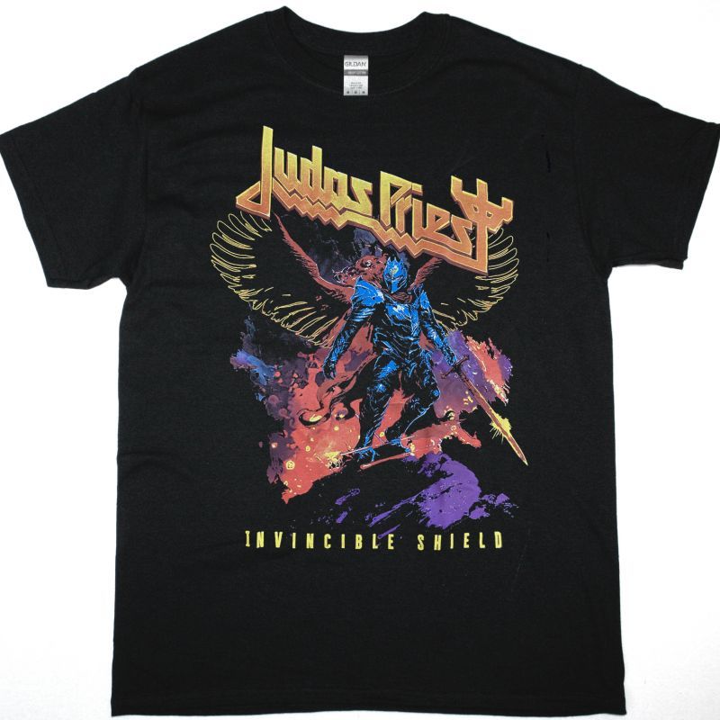 T-Shirt Judas Priest 'Shield Burst Logo' Homme - Noir, 100% Coton, Coupe Regular, Licence Officielle