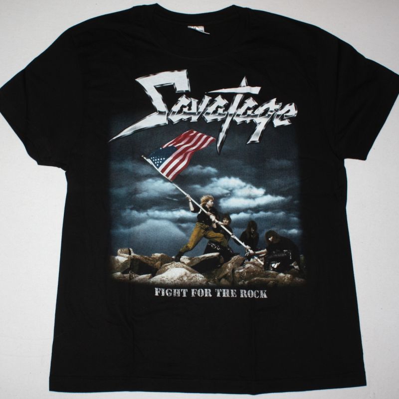 SAVATAGE FIGHT FOR THE ROCK 1986 NEW BLACK T-SHIRT