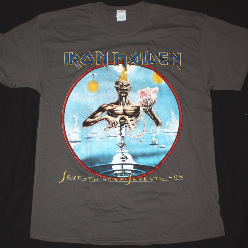 IRON MAIDEN SEVENTH SON OF A SEVENTH SON NEW GREY T-SHIRT