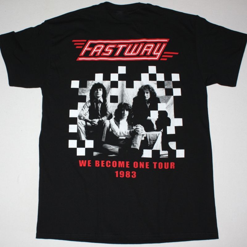 FASTWAY WE BECOME ONE TOUR NEW BLACK T-SHIRT