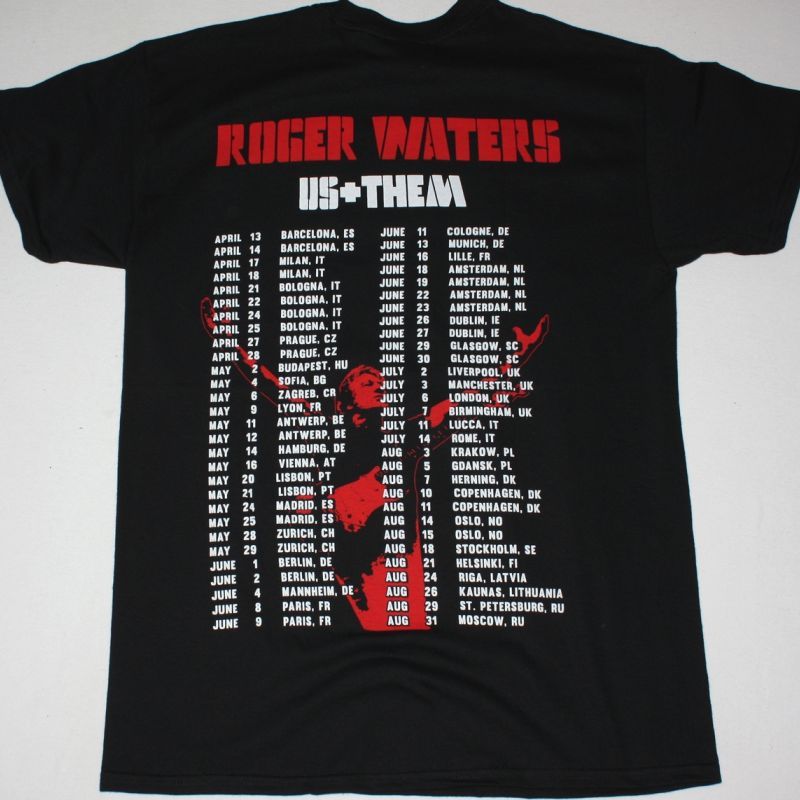 ROGER WATERS US+THEM TOUR 2018 NEW BLACK T-SHIRT