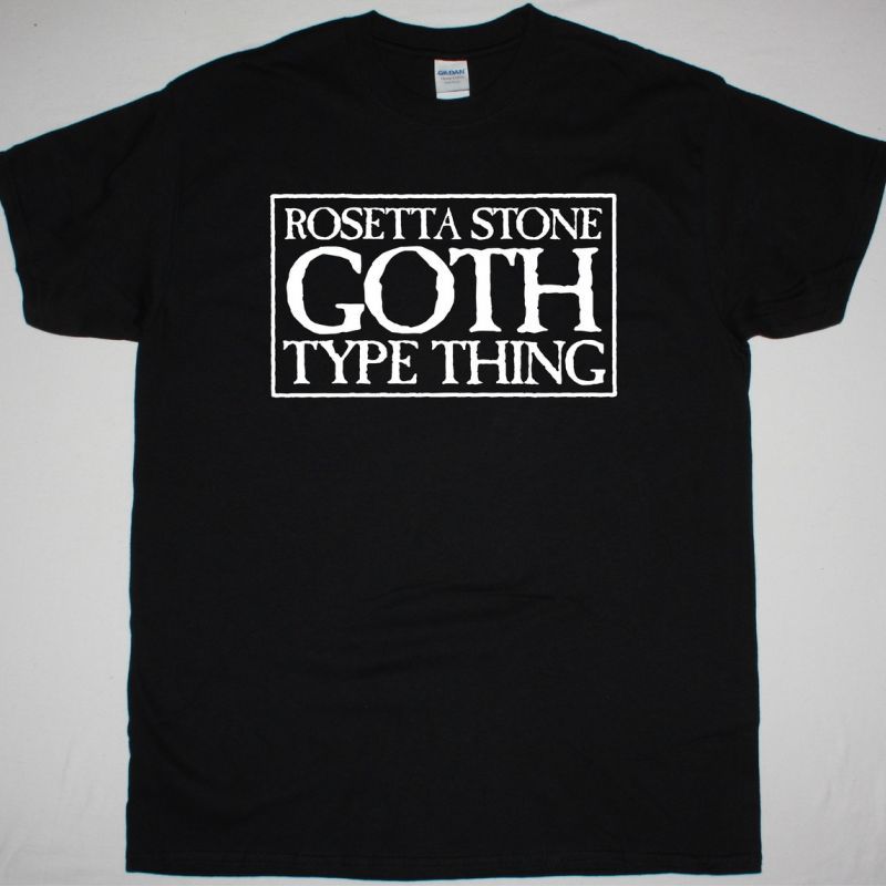 ROSETTA STONE GOTH TYPE THING NEW BLACK T-SHIRT