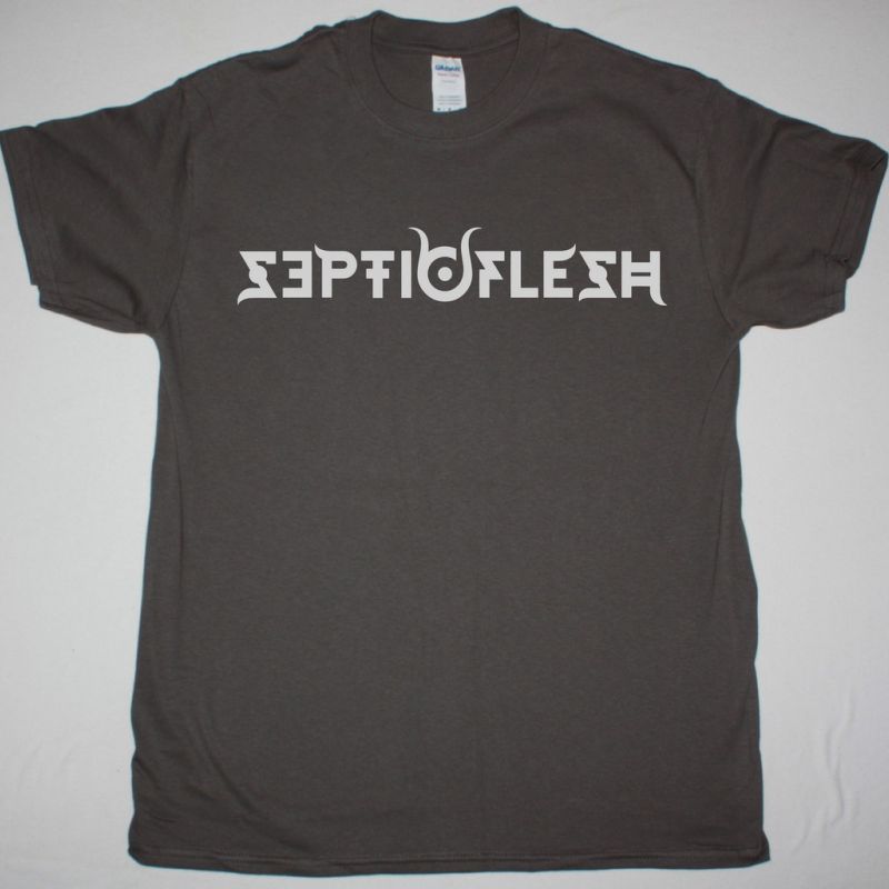 SEPTICFLESH OLD LOGO NEW GREY CHARCOAL T-SHIRT