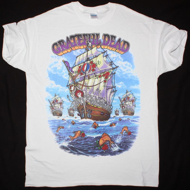 GRATEFUL DEAD SHIP OF FOOLS NEW WHITE T SHIRT