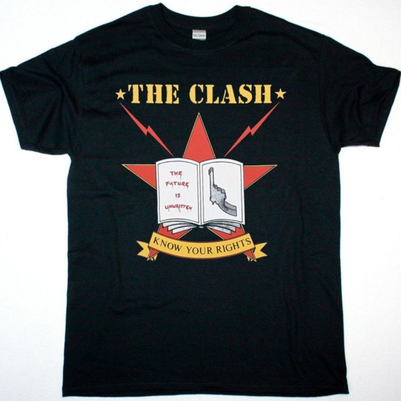 THE CLASH KNOW YOUR RIGHTS NEW BLACK T-SHIRT