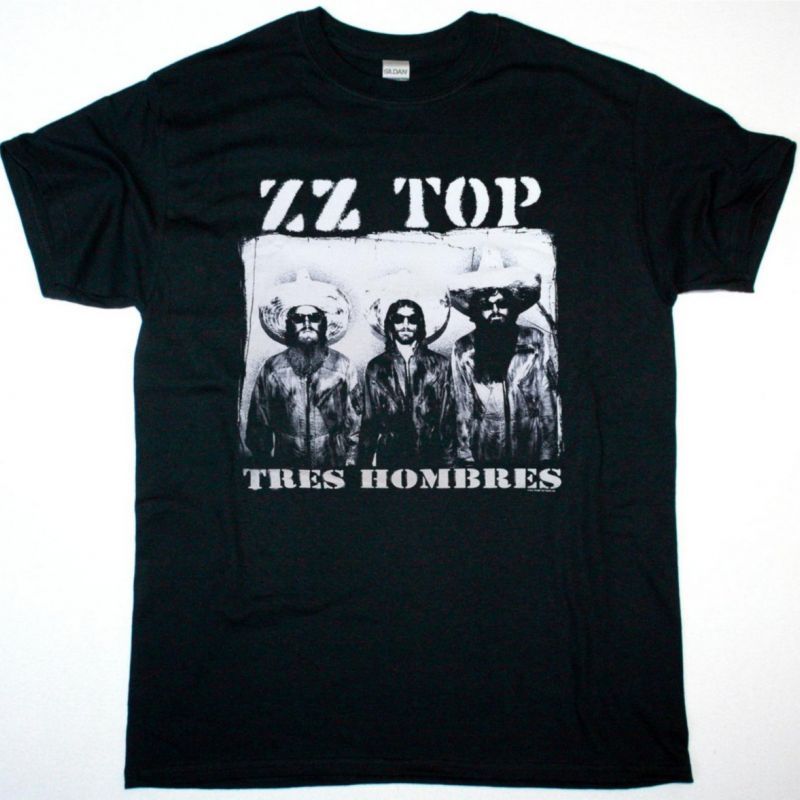 ZZ TOP TRES HOMBRES NEW BLACK T-SHIRT