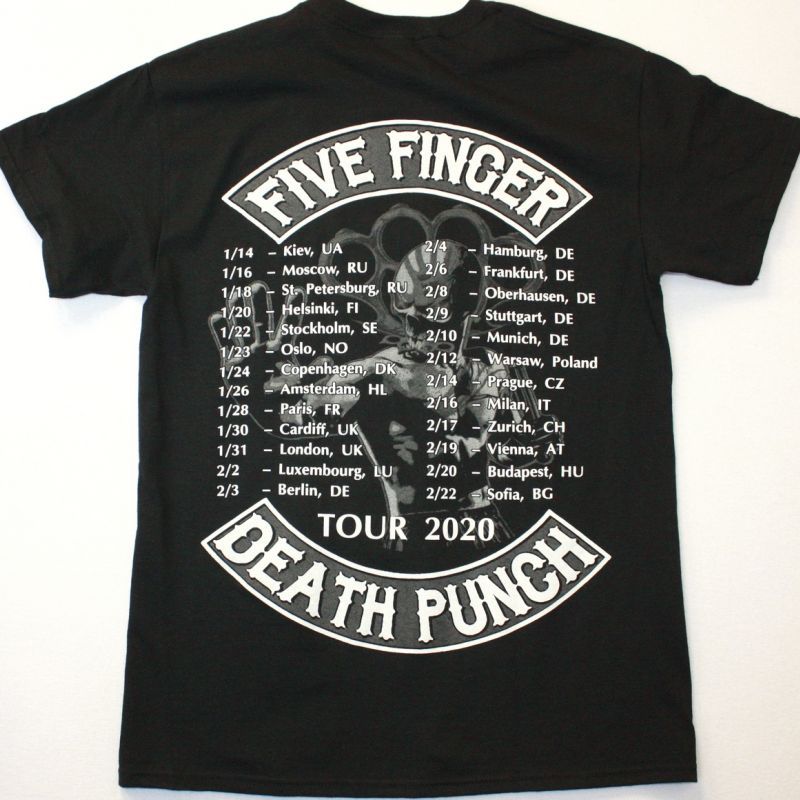 FIVE FINGER DEATH PUNCH 2020 WINTER TOUR NEW BLACK T-SHIRT