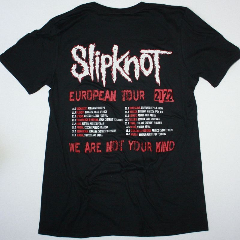 SLIPKNOT TOUR EUROPE 2022 NEW BLACK T SHIRT