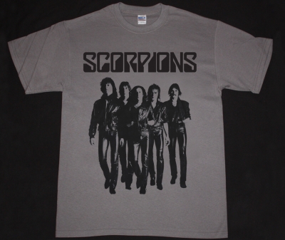 SCORPIONS LOVE AT FIRST STING BAND NEW GREY CHRACOAL T-SHIRT