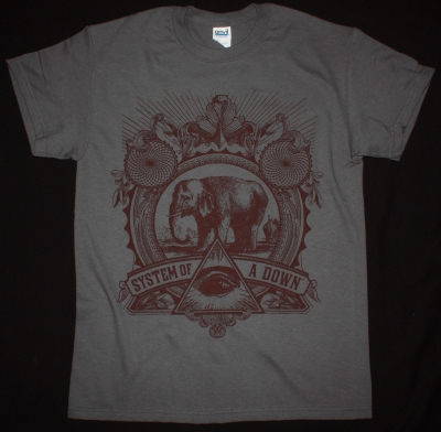 SYSTEM OF A DOWN ELEPHANT NEW GREY CHARCOAL T-SHIRT