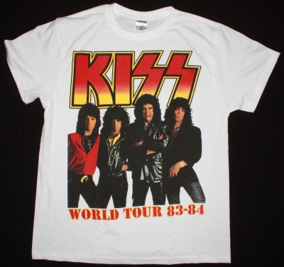 KISS ALL HELL'S BREAKIN'LOOSE WORLD TOUR NEW WHITE T-SHIRT