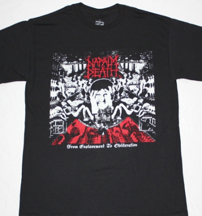NAPALM DEATH FROM ENSLAVEMENT TO OBLITERATION'88 NEW BLACK T-SHIRT