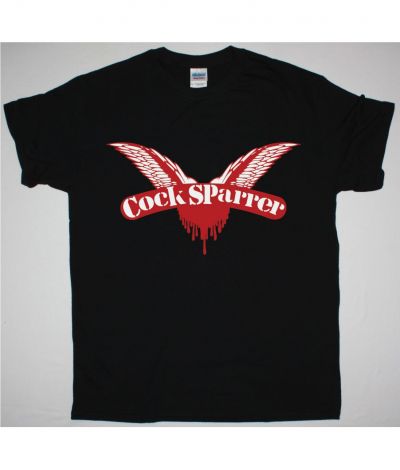 COCK SPARRER CLASSIC WINGS LOGO NEW BLACK T SHIRT