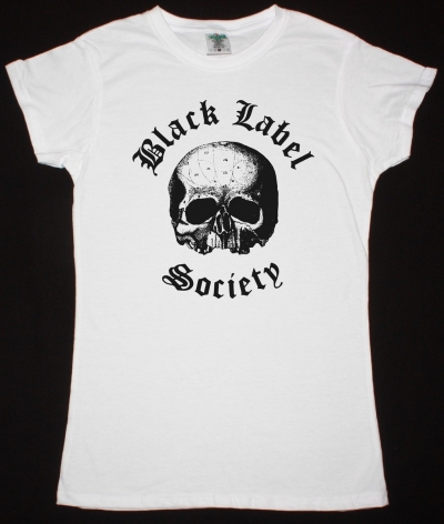 BLACK LABEL SOCIETY LOGO SKULL NEW WHITE LADY T-SHIRT
