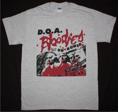D.O.A. BLOODIED BUT UNBOWED NEW SPORTS GREY T SHIRT
