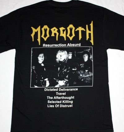 MORGOTH RESSURECTION ABSURD'89 NEW BLACK T-SHIRT