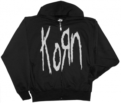 KORN LOGO NEW BLACK ZIPPED HOODIE