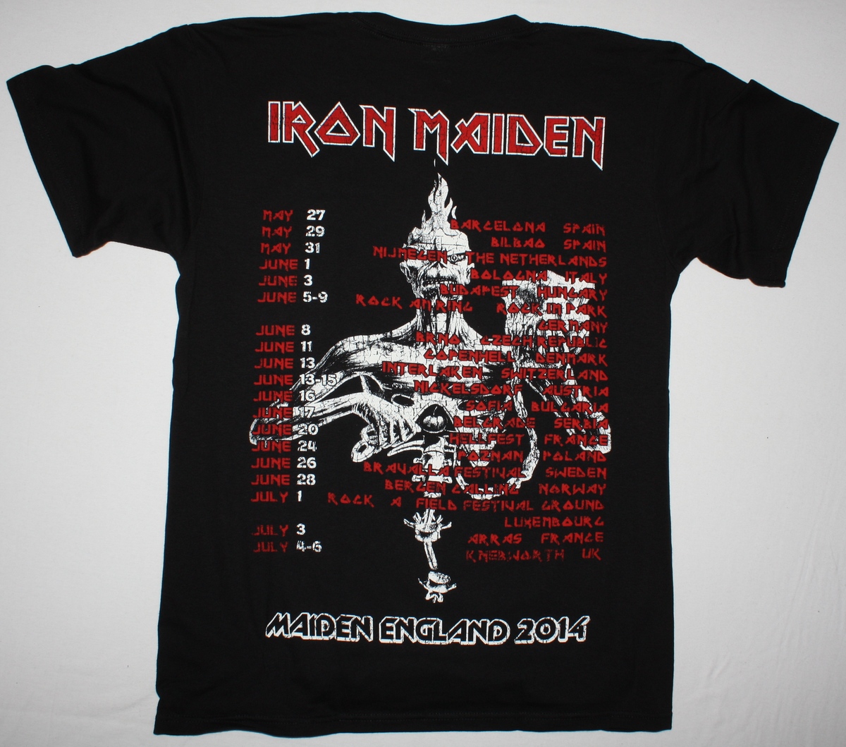 Bandiera Tessile Iron Maiden Maiden England - Nero, Ufficiale, 100% Cotone