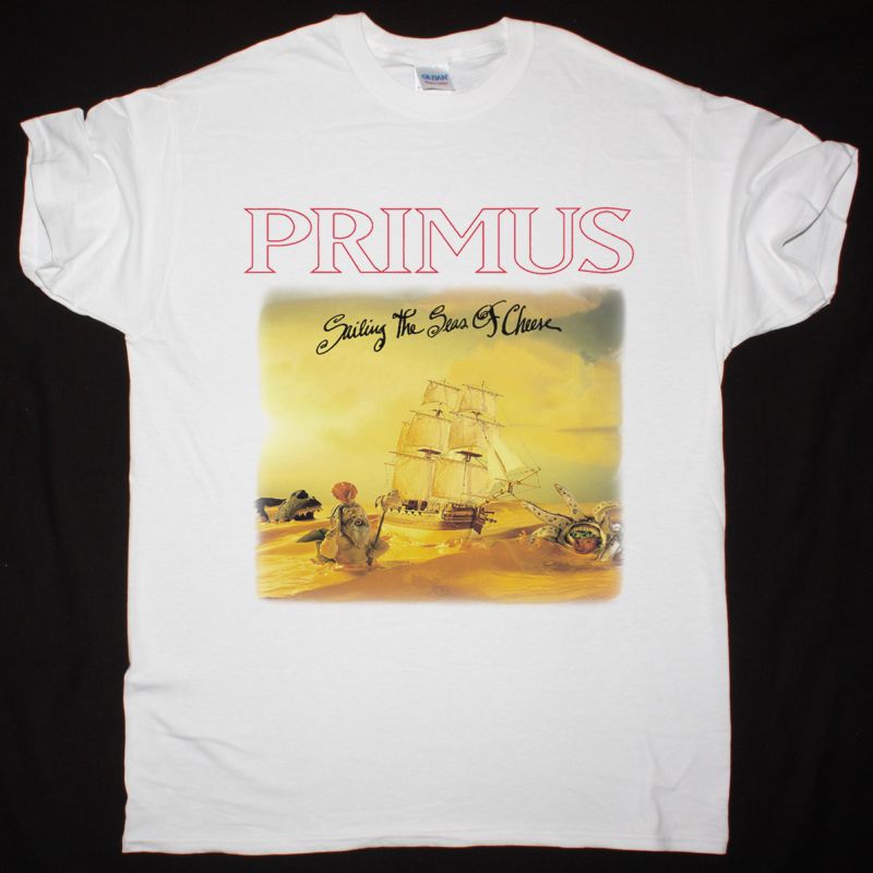 PRIMUS SAILING THE SEAS OF CHEESE NEW WHITE T-SHIRT - Best Rock T-shirts