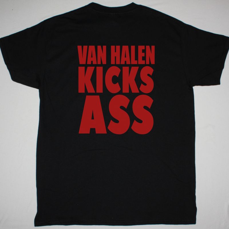 VAN HALEN KICKS ASS ROBOT DINOSAUR NEW BLACK T SHIRT
