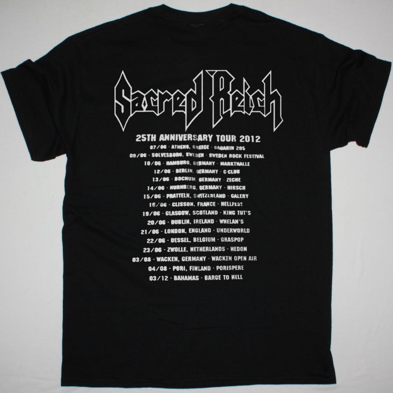 SACRED REICH 2012 TOUR  NEW BLACK T-SHIRT