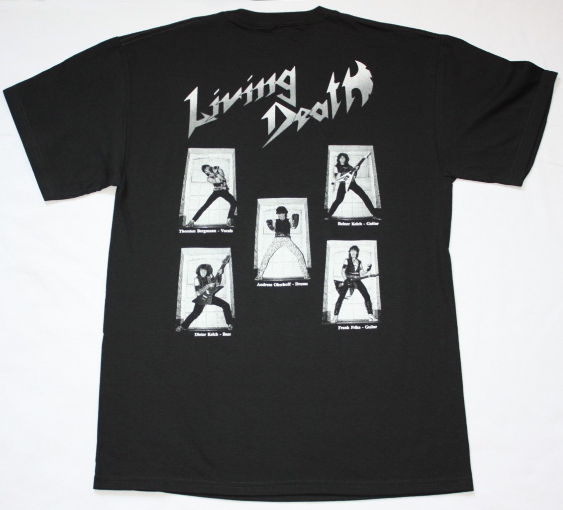 LIVING DEATH METAL REVOLUTION 1985 NEW BLACK T-SHIRT