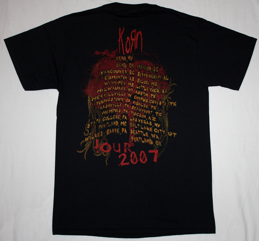 KORN EVOLUTION '07 NEW BLACK T-SHIRT