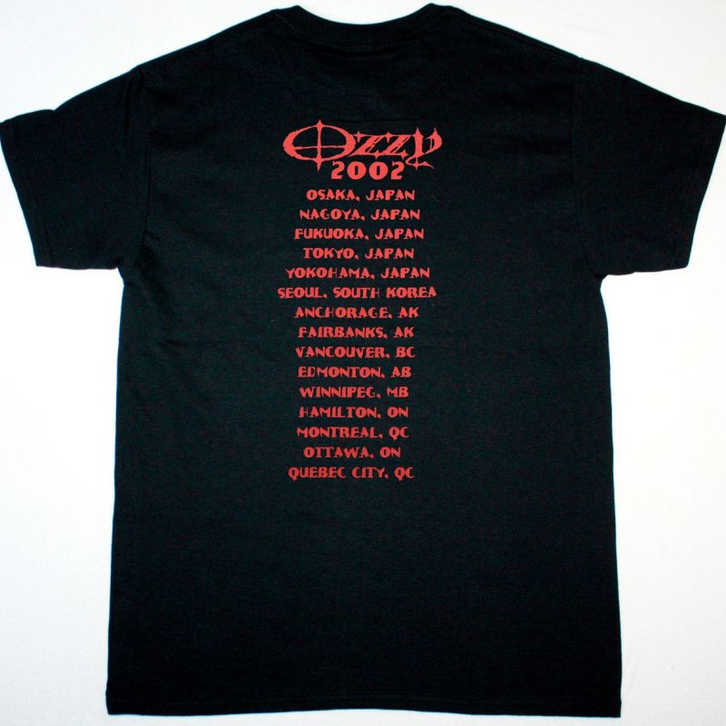OZZY OSBOURNE TOUR 2002 NEW BLACK T-SHIRT