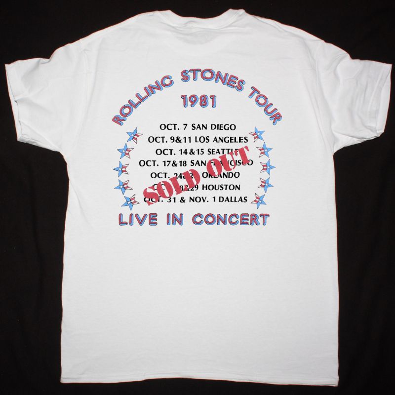 ROLLING STONES TOUR 1981 NEW WHITE T-SHIRT
