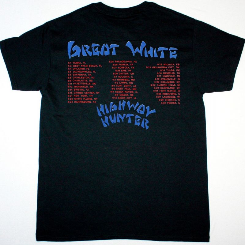 GREAT WHITE MISTA BONE TOUR 1989 NEW BLACK-TSHIRT