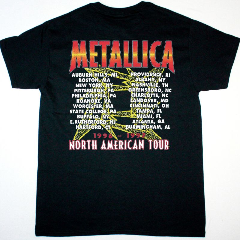 METALLICA LOAD NORTH AMERICAN TOUR 96-97 NEW BLACK T-SHIRT