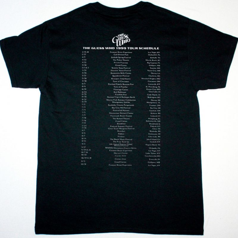 THE GUESS WHO TOUR 99 NEW BLACK T-SHIRT