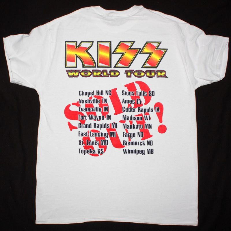 KISS WORLD TOUR 1997 NEW WHITE T-SHIRT