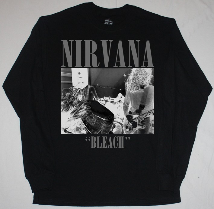 NIRVANA BLEACH KURT Cobain Black Short - Long Sleeve T-Shirt $21.99 -  PicClick