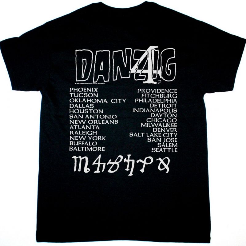 DANZIG 4 TOUR  NEW BLACK T SHIRT