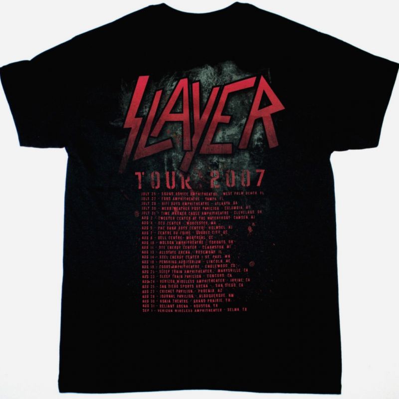 SLAYER FLAMETHROWER TOUR 2007 NEW BLACK T SHIRT