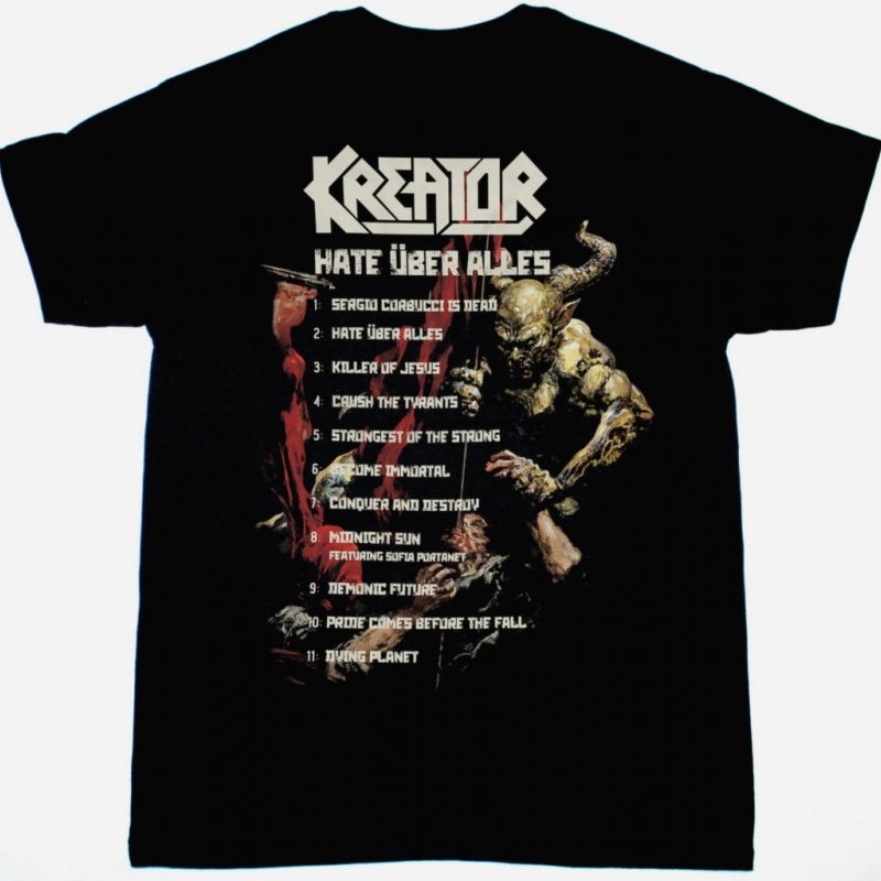 KREATOR HATE ÜBER ALLES TRACKLIST NEW BLACK T-SHIRT NEW BLACK T-SHIRT