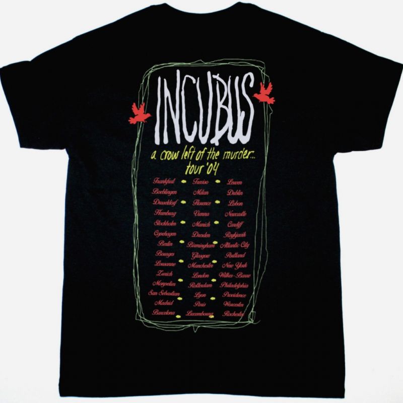 INCUBUS TOUR 2004 NEW BLACK T-SHIRT