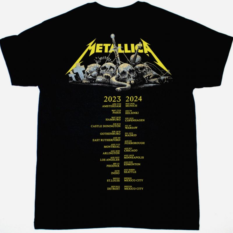 METALLICA 72 SEASONS 2023-2024 TOUR NEW BLACK T-SHIRT